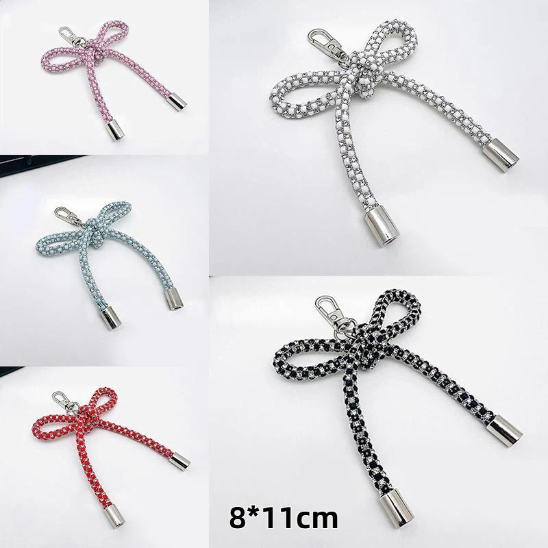 Handmade Butterfly Knot Flash Mobile Phone Pendant Bag Accessory Elegant Personality Style Keychain Decoration