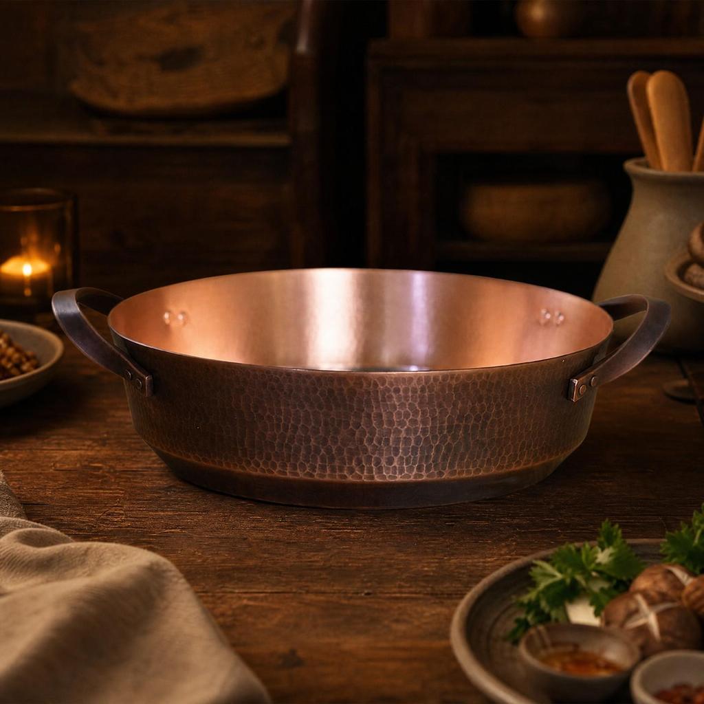 Cookware Induction Compatible Handmade Copper Cooking Pot Uncoated for Slow