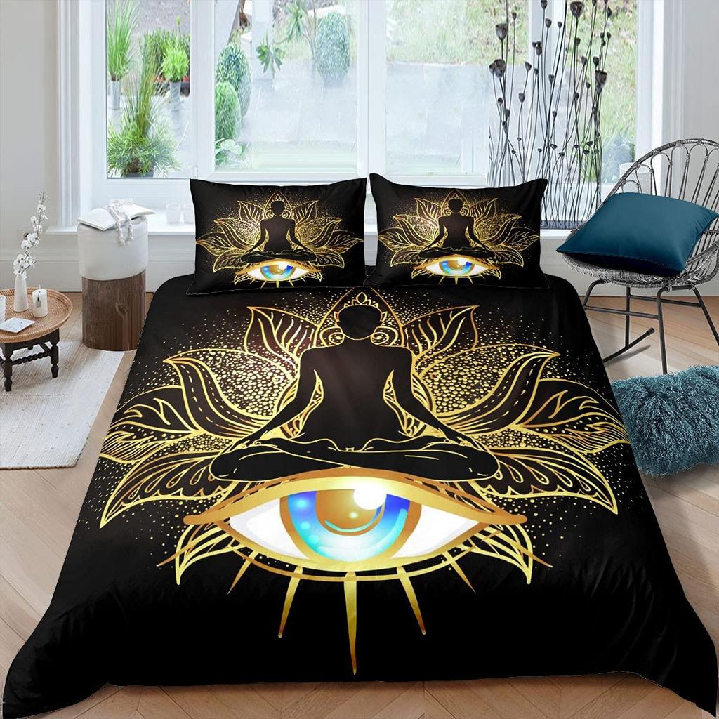 Colorful Seven Chakras Buddha Mandala Duvet Cover Indian Buddhism Theme for Women Men Teens for Bedroom Decorations Queen King