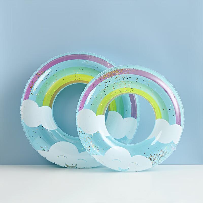 SBART Thickened Glitter Cloud Rainbow Inflatable Swim Ring