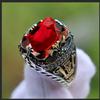 New Inlaid Emerald Mens Luxury Ring Retro Domineering Personality Jewelry for Banquet Party Gifts