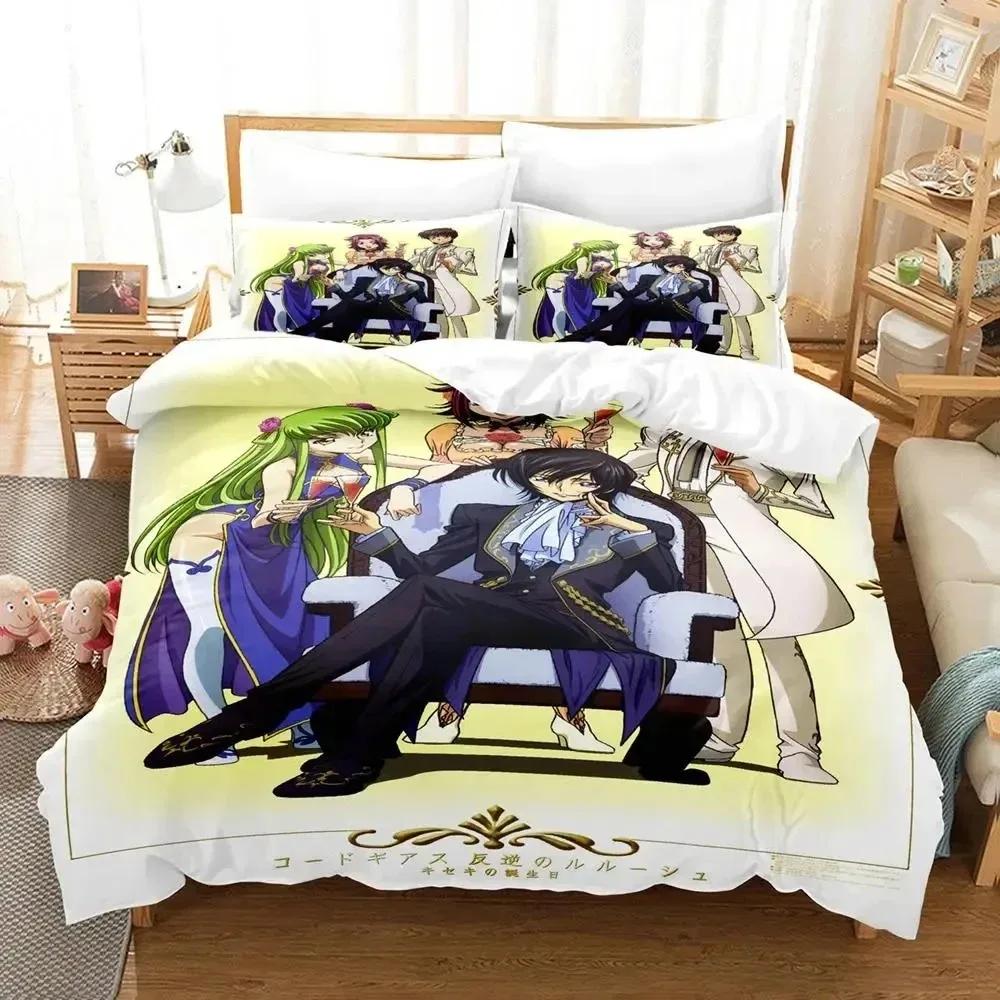 Anime GEASS C.C. CODE Bedding Set Duvet Cover Bed Set Quilt Cover Pillowcase Comforter King Queen Size Boys Adult Bedding Set