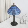 Modern Table Lamp Stained Glass Desk Lamp Deep Blue Bedside Reading Light Decor Bedroom Living Room Home Office