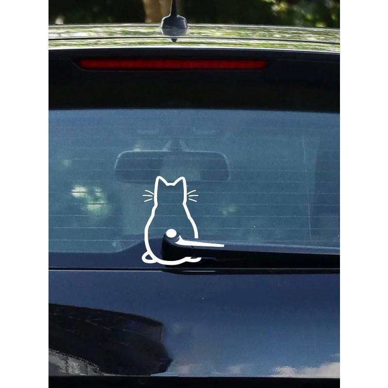 

1 шт. Милый стикер с белым котенком для заднего стеклоочистителя автомобиля, автобуса, школьного автобуса, добавьте немного веселья вашему автомобилю!11.61*7.59 дюймов one-size белый