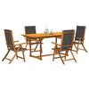 VidaXL Ensemble à manger de jardin 5pcs bois d'acacia solide textilène, ensemble à manger d'extérieur, meuble de salle à 3279268