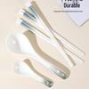 Simple Ceramic Long-handled Soup Spoon and Chopsticks Set for Home and Restaurant Use