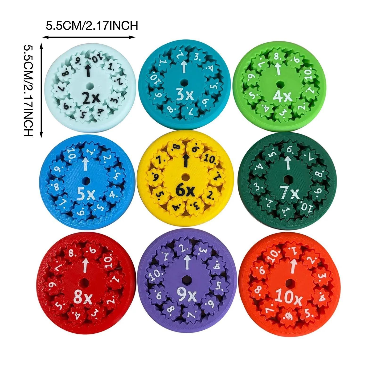 

9pcs/set Math Fidget Spinner Learn Arithmetic Fingertip Puzzle Toys Mathematical Teaching Enlightenment Entertaining Play Safe Kid Friendly Fun