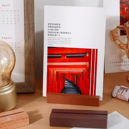 10Pcs/Set Wooden Card Holder Perfect Match Smooth Surface Vintage Style Wedding Party Card Holder Stand for Home