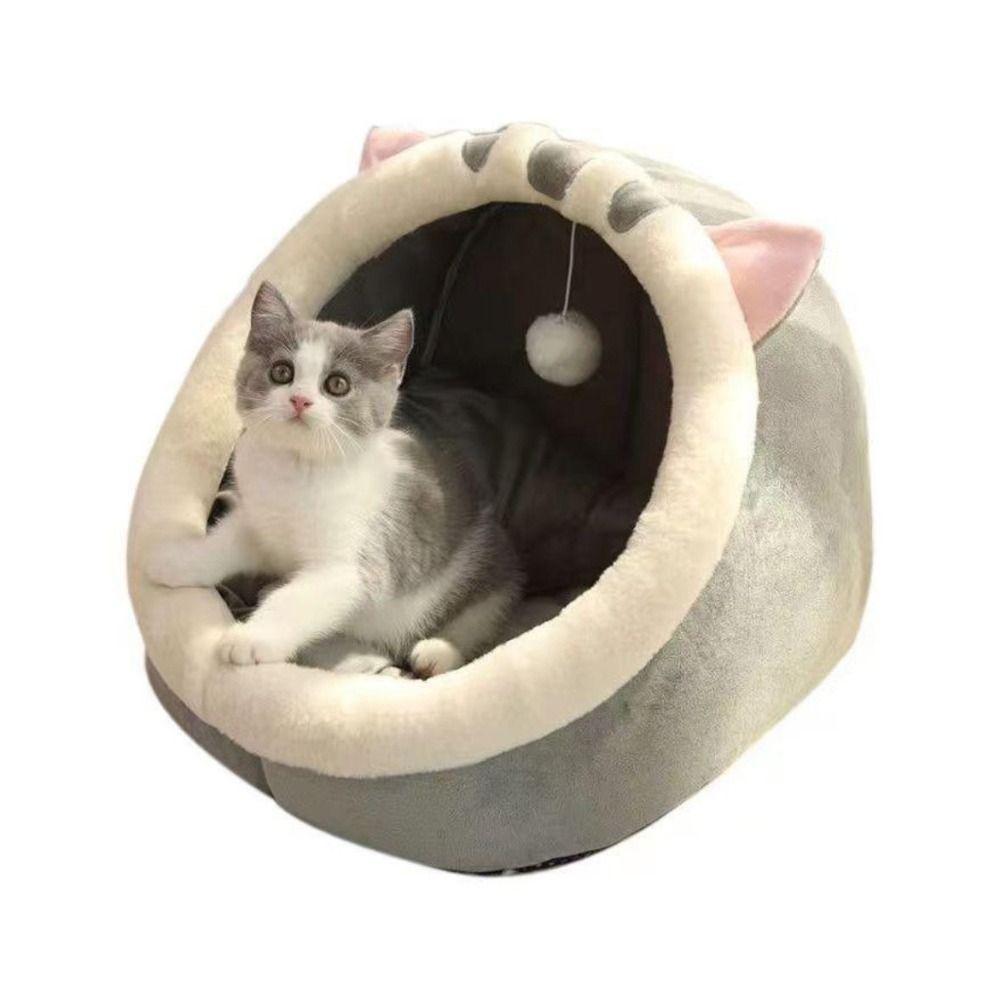 Foldable Pets Sleeping Cave Cartoon Style Pet Sleeping Bed Warm Cat Sleep Bed  Small Dog