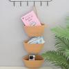 Cotton Wall Hanging Storage Basket-3-layer Sundries Organizer Decorative Household Wall Storage Tool for Home Organization Needs