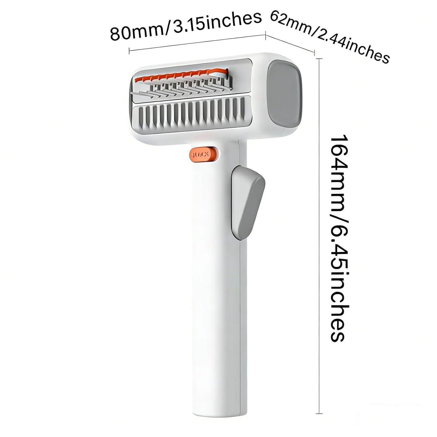 

2 in1 Dog Shedding Brush Self-Detangling Professional Hair Remover Pet Grooming Comb for Cats Puppy Horse Doodle Bathing Washing білий