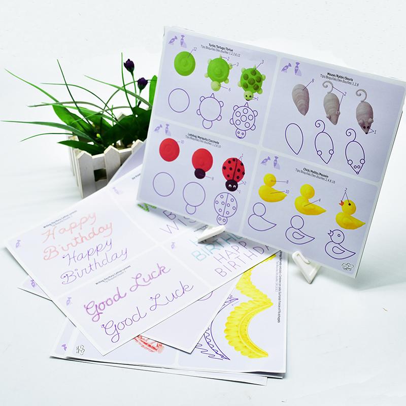 27Pcs/14Sheets Cake Icing Piping Diy Practice Drawing Board Template Paper Decor Practice Template Paste Fondant Decorating
