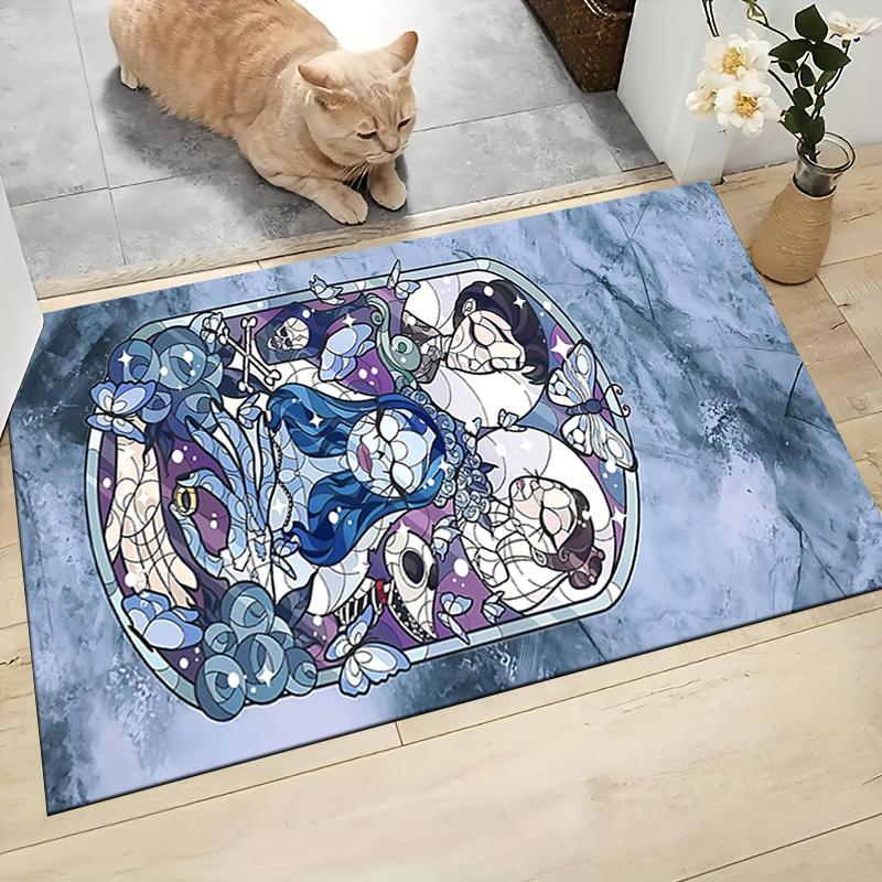 1Pc Blue Spirit Butterflies Carpet Rug Customizable Soft Washable Antislip Home Living Room Sofa Mats Personalized Rug 0917159