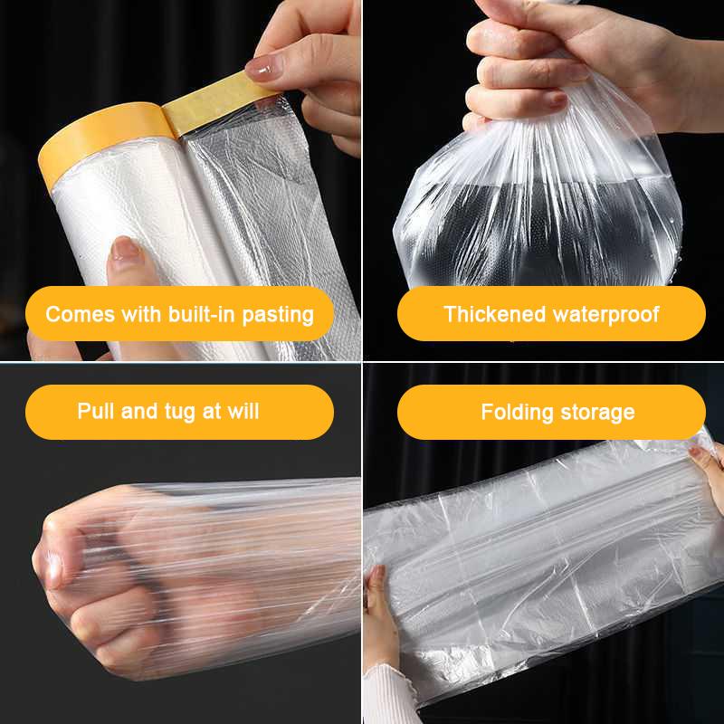 1 Rulou Folie PE Transparentă pentru Casă Multifuncțională Impermeabilă Curățare Mărimi Multiple Disponibile