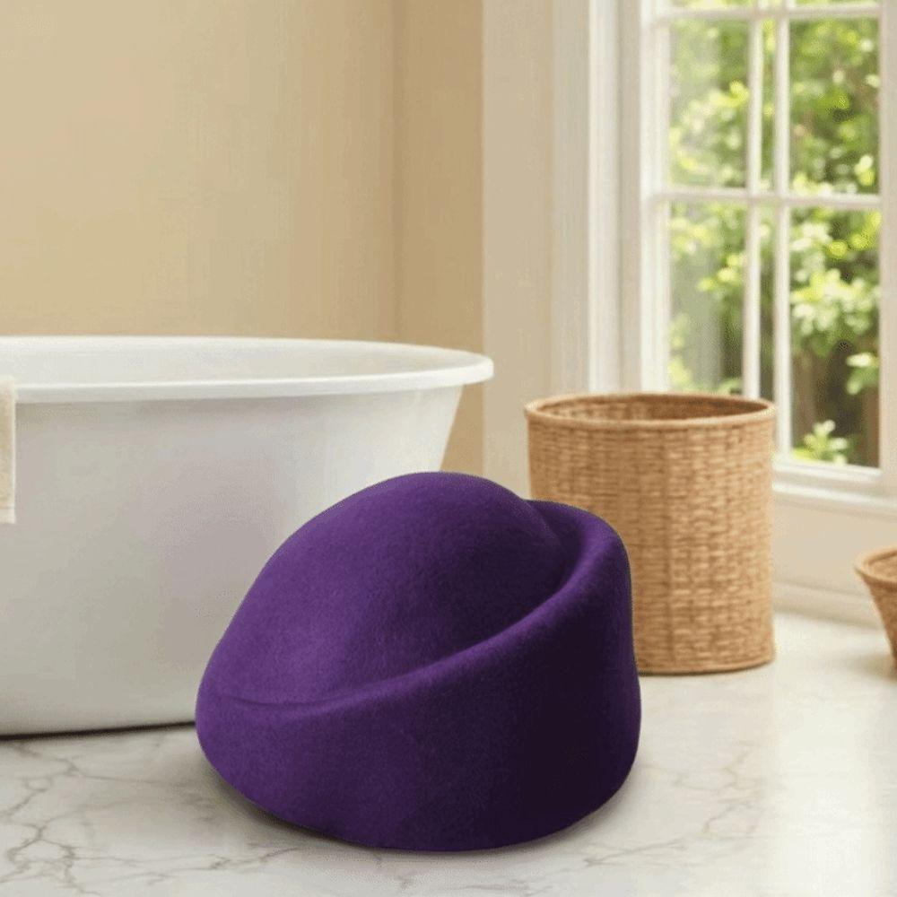 Elegant Style Pillbox Hat Versatile Design Airline Stewardess Caps Felt Fabric Beret Live Show