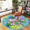 1pc Lotus Flower Leaves Round Chair Mat Office Area Rug - Non-Slip, Floor Mat for Office, Bedroom, and Indoor Decor P127102