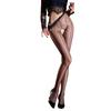 Men'S And Women'S Vertical Stripe Aurora Print T-Crotch High-Waisted Ultra-Thin Aurora Black Shiny Plus-Size Jacquard Pantyhose