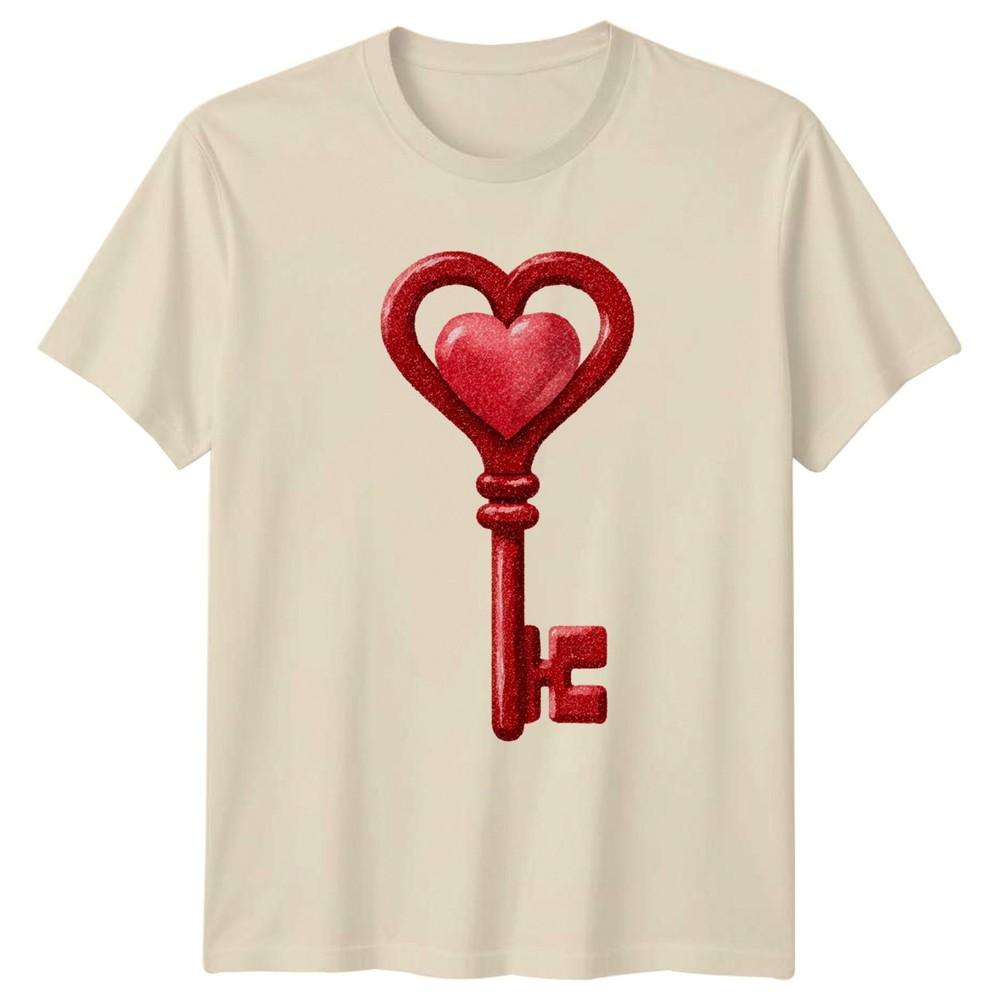 Heart Key Love Symbol Unisexs TShirt Unisexs Tee Graphic Unisex Top