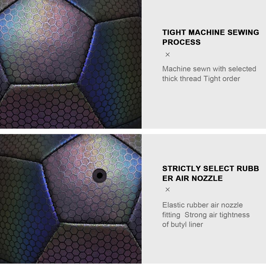 Luminous Reflective Football Luminous Soccer Ball Training Ball for Normal Games Performances