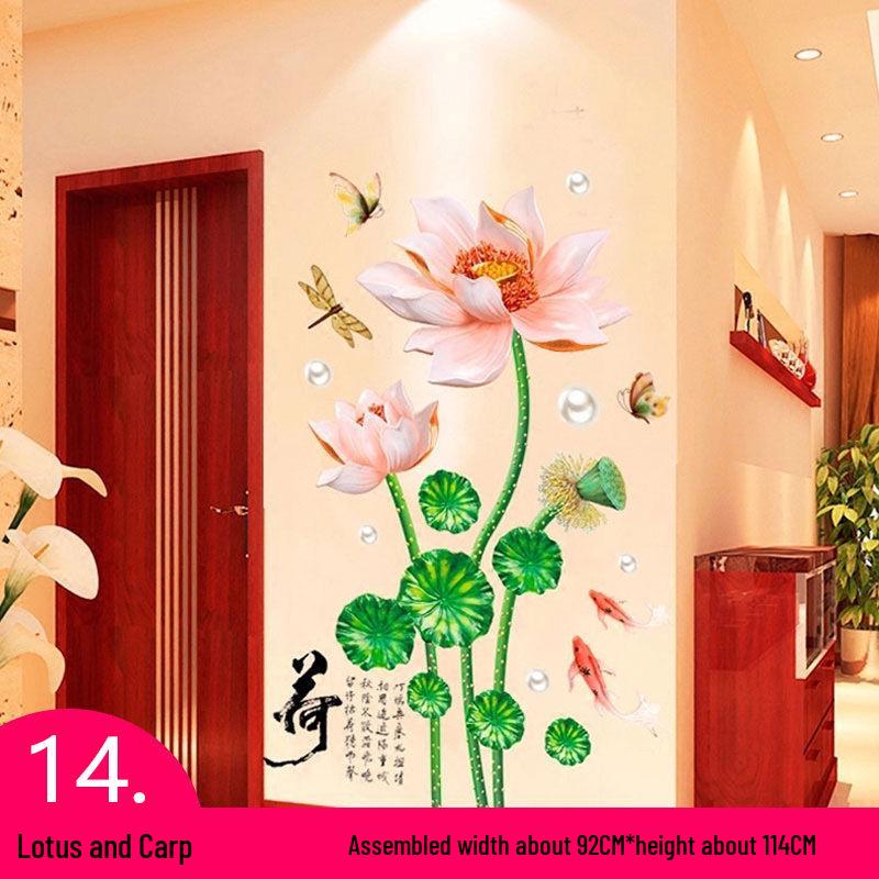 Adesivi murali autoadesivi in stile cinese per decorazione di soggiorno e camera da letto
