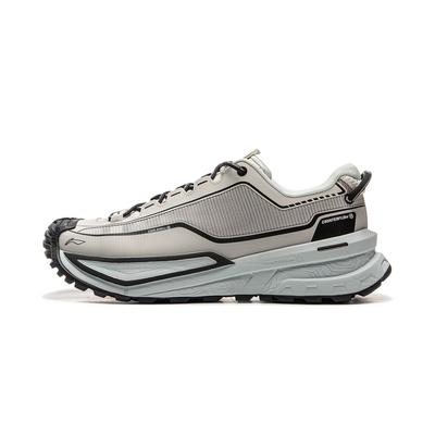 Li Ning CF Wasserabweisend Stoßdämpfend Langlebig Stützend Reflektierend Low Top Outdoor Wanderschuhe Unisex Wanderschuhe Grau Weiß AHTU023-12