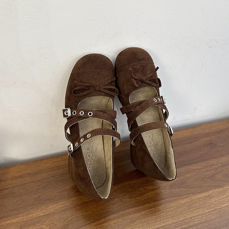 Fashion Mary Jane Shoes Women's Autumn Fashion Design Sense Versatile Bow Light Mouth French Casual High Heel Small Single Shoes