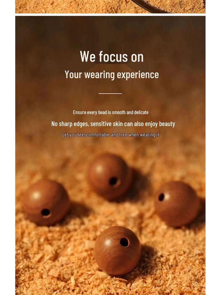 108-Bead Natural Peach Wood Bracelet: Unisex Buddhist Prayer Mala, Wenwan Multi-Turn Jewelry Gift