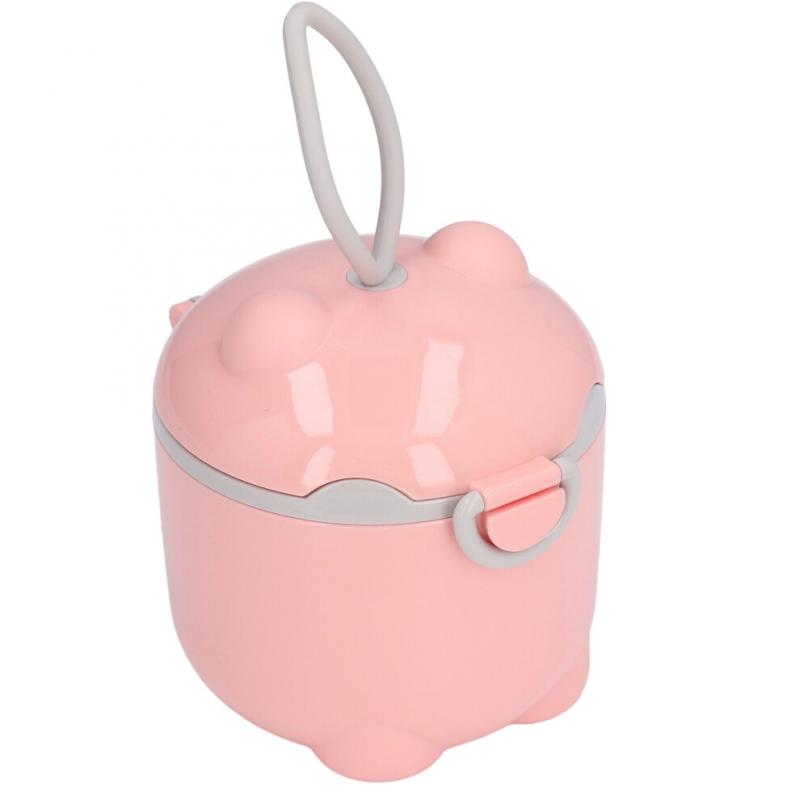 Baby Food Containers Large Pink Safe PP Material Sufficient Capacity Compact Portable Cute Style Powder Dispenser