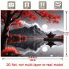 2D Flat Printed Red Maple Japanese Pavilion Background Cloth