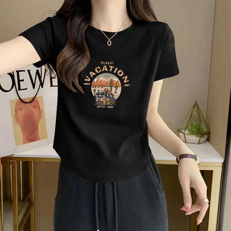 

Женский высококачественный ретро серый облегающий топ с коротким рукавом и изогнутым подолом XL