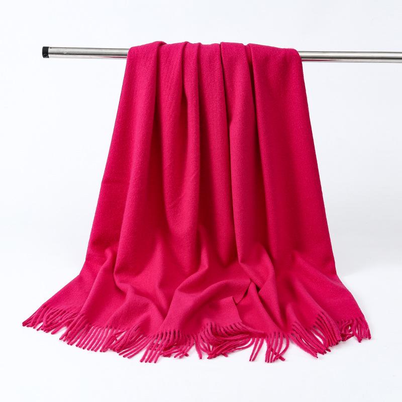 Luksusowy Szalik Damski z Imitacji Kaszmiru - Gruby, Jednolity Kolor, Idealny na Jesień i Zimę