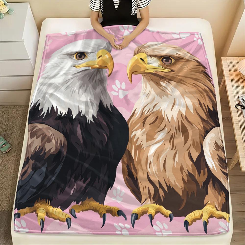Two Eagles,pattern Flannel Blanket, High quality Comfortable for All Seasons, Home Decor, Warmth and Comfort, Perfect for Gifts.