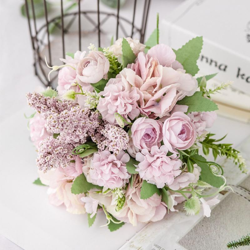 13 Heads Silk Rose Artificial Flowers Fake Bouquet Wedding Home Party Decor