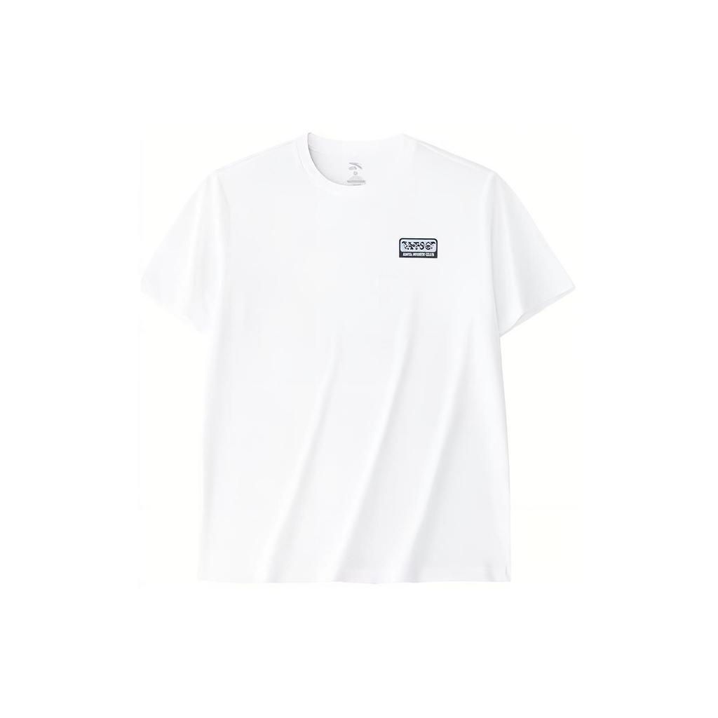 Anta Lifestyle Series Letter Round Neck Loose Short Sleeve T-Shirt Men T-Shirts Snow-White 152428104-1