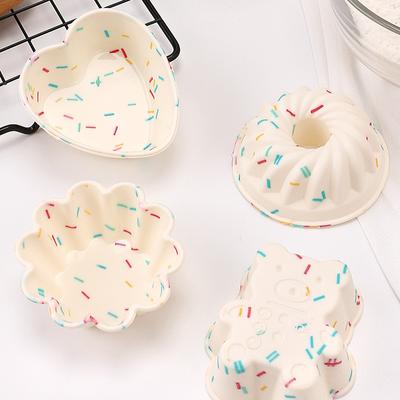 4 stücke Farbige Silikon Kuchen Tassen Muffin Kuchen Form Hohe Temperatur Cupcakes Form Für Diy Schokolade Pudding Süßigkeiten Backform