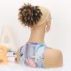 African Curly Hair Bun Donut Chignon Scrunchie Wrap Afro Puff Black Synthetic Hairpiece for Women Daily Use