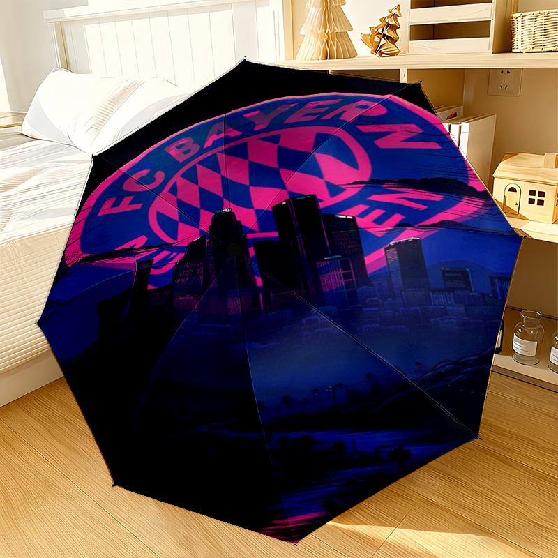 Football Club Neon Cityscape Umbrella 8-Frame for Travel, camping, Casual Lightweight Portable Umbrella, Essential for every family Holidays Gift