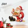 Indoor Outdoor Holiday Ornaments Santa Claus Wall Sticker, Waterproof PVC Decal, Removable Decorative Window Clings Festive Art for Glass Windows And