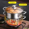 PuPan Stainless Steel Double-Tier Stock Pot