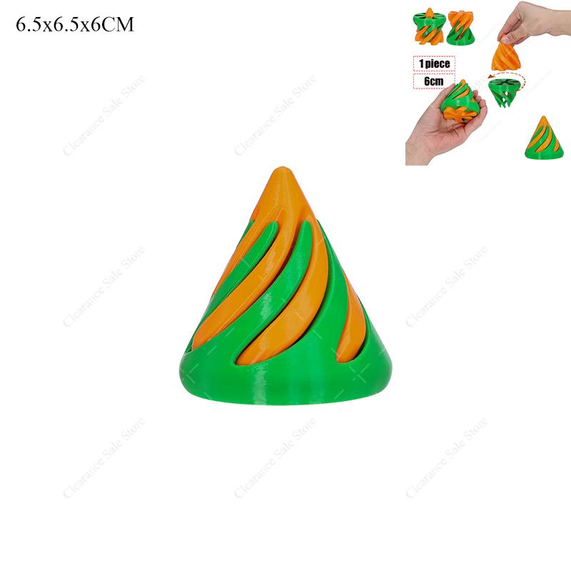3D Printed Spiral Cone Impossible Pyramid Passthrough Fidget Toys Kids Sculpture Pass Through Vortex Thread Decompression Dolls