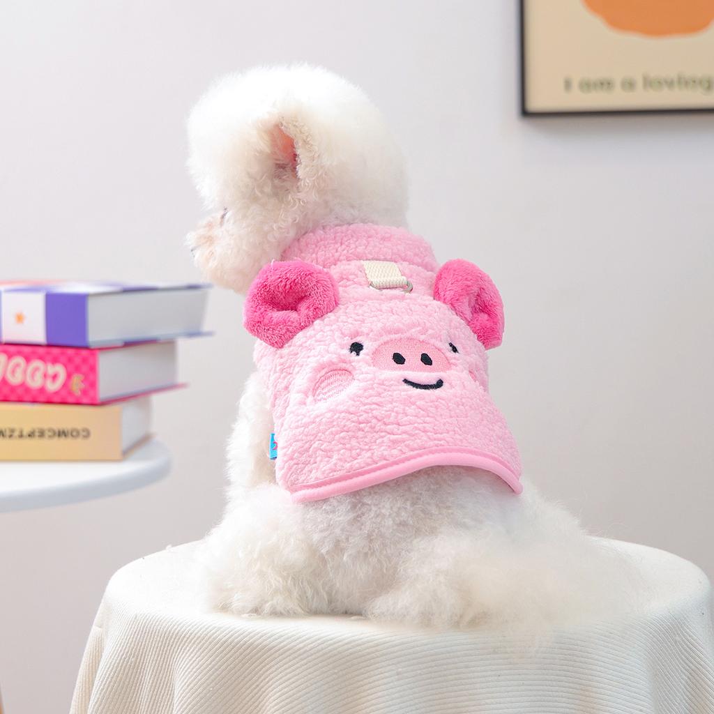 Puppy Clothes Thickened Warm Dudu Lamb Wool Vest Piglet Jacket Suitable for Cats Can Be Towed Vest