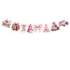 Cross-border Christmas Letter Flag Banner Paper Christmas Latte Flower Flag Hanging Flag Atmosphere Decoration Party Decorations