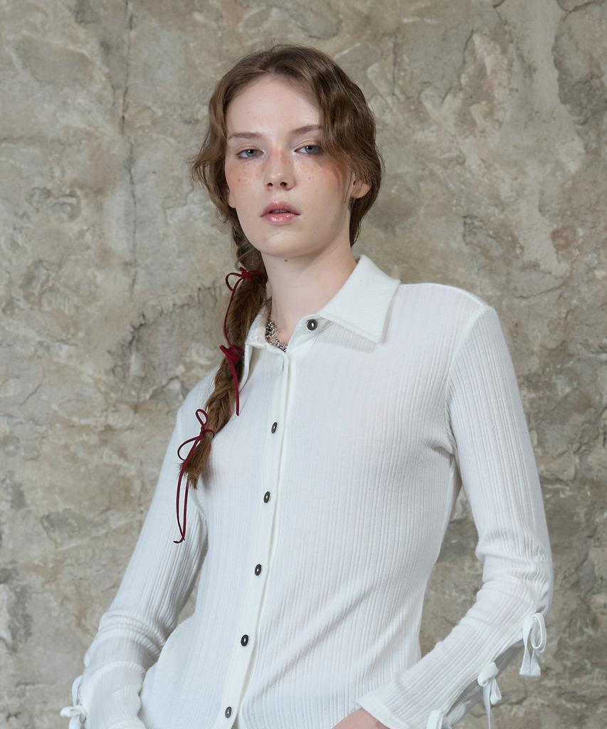 LARTIGENT L13 Ribbon Shirt(White)