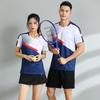 Badminton Clothes Outfit Short Sleeve Latest Blue Color Mens and Womens Quick-Drying Summer Table Tennis Wear Training Competition Clothes
