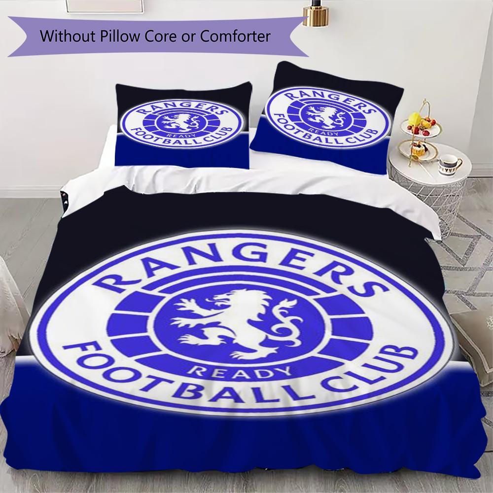 Rangers F.C. Set Copripiumino con Fantasia Copripiumino Federa Decorazione per la Casa Regalo di Compleanno (1 * copripiumino + 2 * federe senza imbottitura)126
