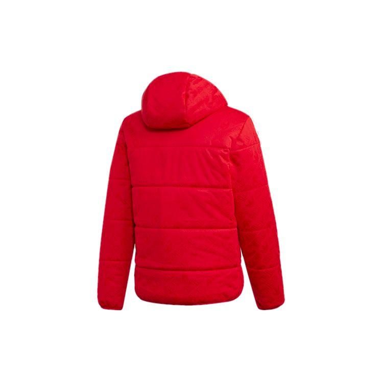 Adidas Originals Trefoil Three-Stripe Warm Sports Hooded Cotton Jacket Winter Edition Men Outerwear Crimson ED5831