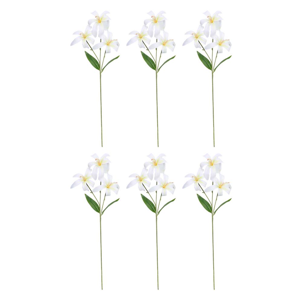 Artificial Lily Bouquet 6pcs with 3 Heads Each for Wedding Decorations and Elegant Home Office or Dining Table Arrangements