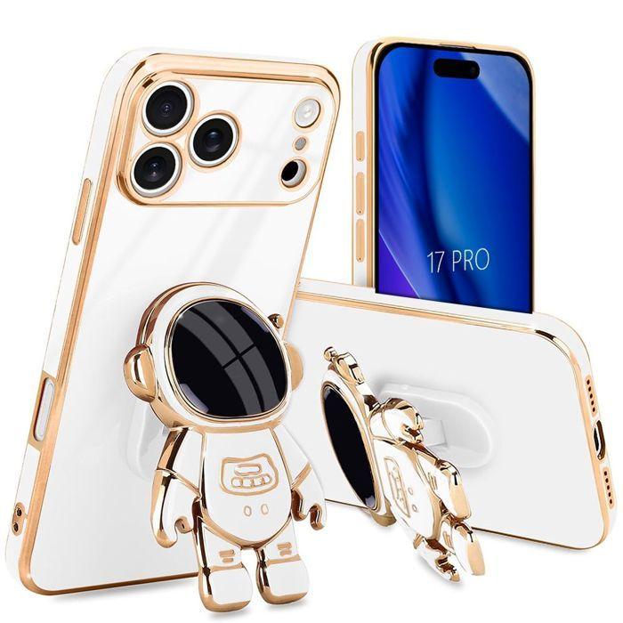 Coque de Protection - BOOLING - pour iPhone 17 Pro - Silicone Anti-Rayures avec Support Motif Space Man