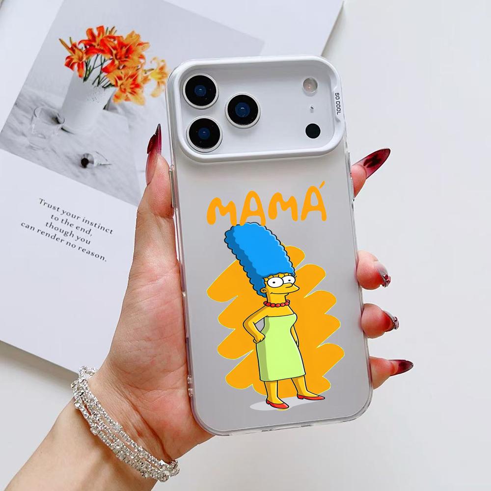 Cute S-SimpsonS Family Phone Case For iPhone 17 16 15 14 13 12 11 Pro Max Air Matte Laser Aurora Shockproof Funda