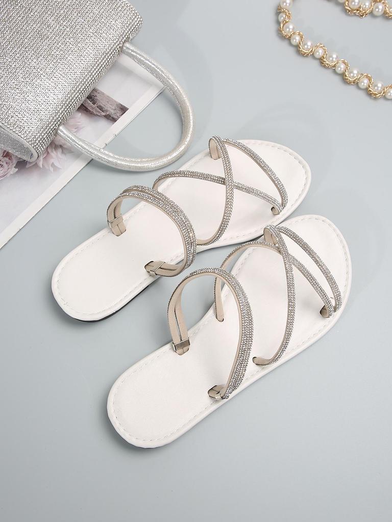 Plus Size Rhinestone Women's Two-Wear Non-Slip Sandals - Summer Fashion Outdoor Beach